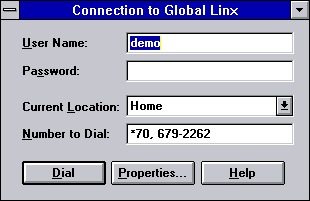 Connection main screen